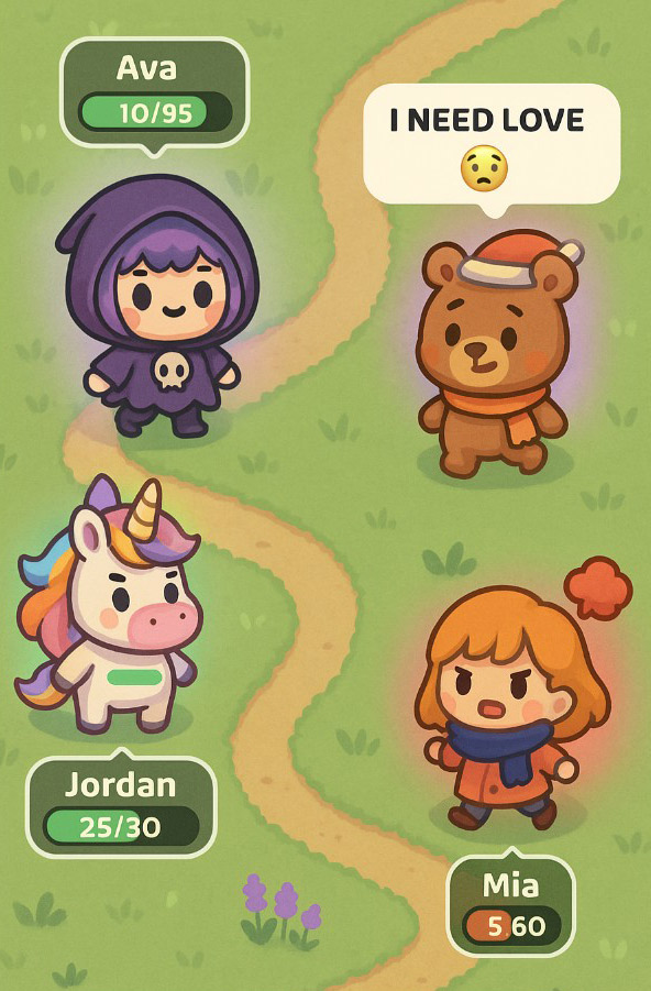 Friends — your crew in the game world