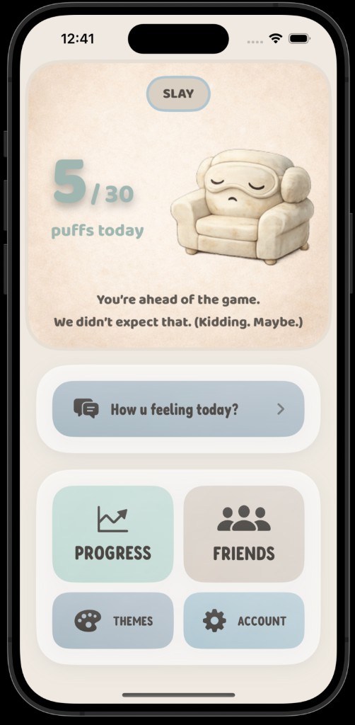 LaterVape app — sleepy theme