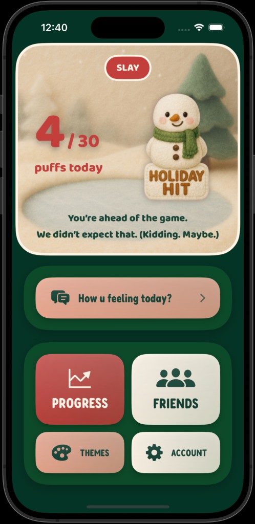 LaterVape app — Holiday theme